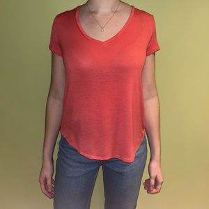 Aeropostale pink seriously soft V neck tee